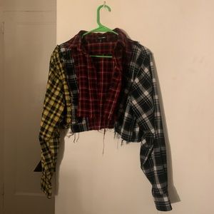 Offline Tri-Plaid Cropped Shirt